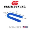 Glazelock 1/16" 3 1/2"L x 1-1/2"W 1/2" Slot, U-shaped Horseshoe Plastic Flat Shims Blue 1000pc/box GLZ12